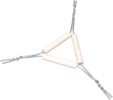 Triangles, Iron Wire (16ga) galv. with plain clay pipe stems