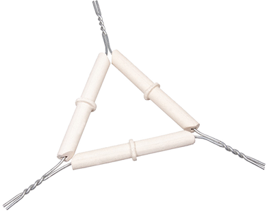 Triangles, Iron Wire (16ga) galvanized with flanged pipe stems