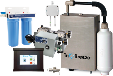 VaporPlus Curing Room Humidity System with Touch-Screen Control plus TriOBreeze Sanitizer